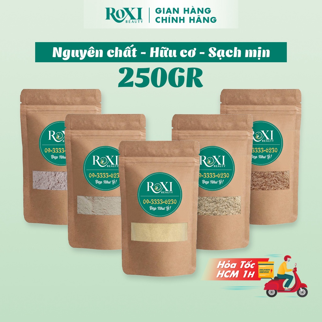 Bột Tắm Trắng Da Organic Handmade [250GR] Tắm Trắng Body, Đắt Mặt Nạ Dưỡng Da Sạch Mịn Nguyên Chất 100%  - ROXI Beauty