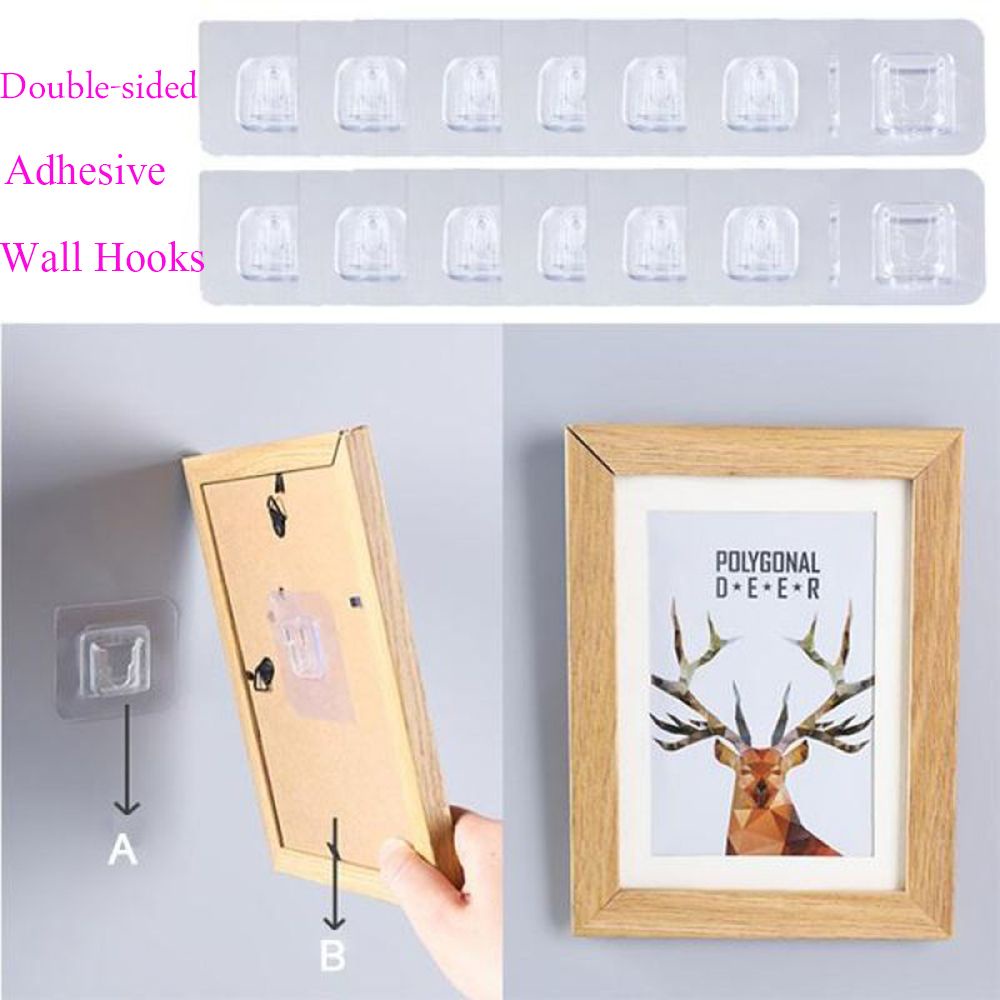 Set 1/3/5/10 cặp móc treo đồ dán tường chống thấm nước chống dầu không cần khoan tường tiện dụng cho gia đình