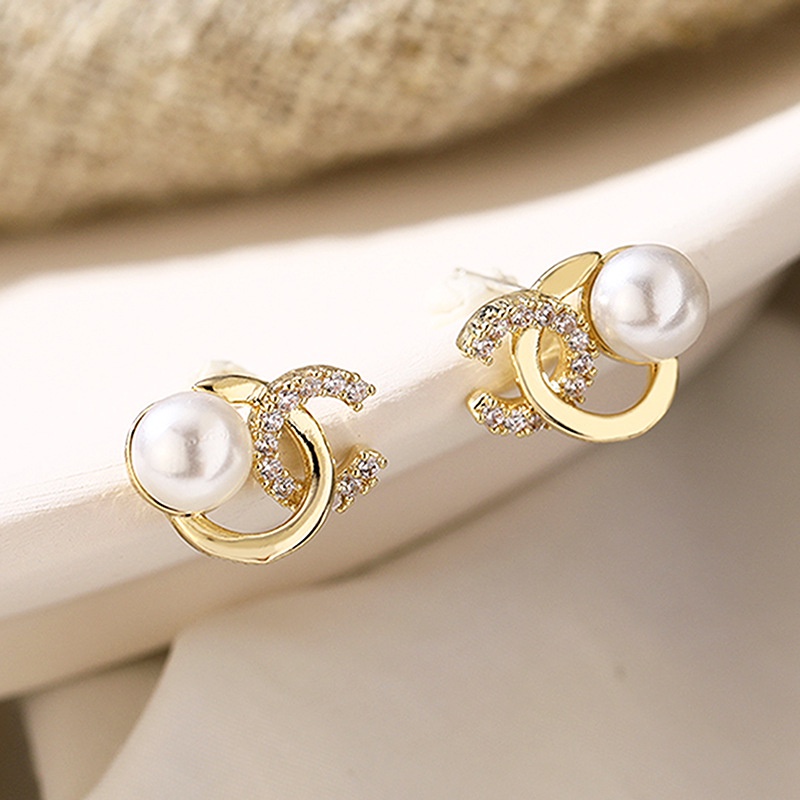 Bông Tai Bạc 925 Đính Đá Ngọc Trai Thời Trang Cao Cấp Đơn Giản