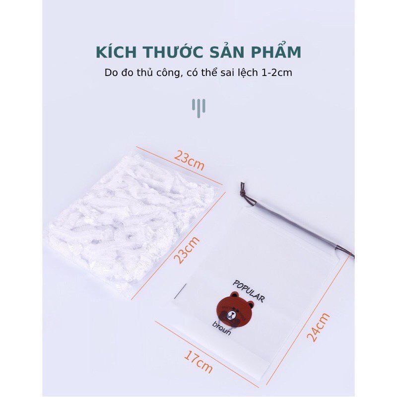 [FreeShip] Combo 100 màng bọc thực phẩm, túi bọc thực phẩm nilong có chun co giãn, tái sử dụng