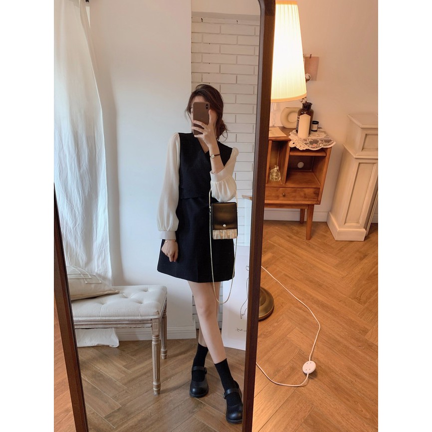 Đầm Tay Dài Cổ Chữ V Thời Trang Mùa Thu Dành Cho Nữ | BigBuy360 - bigbuy360.vn