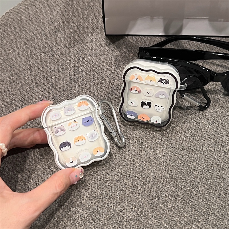 Ốp case vỏ airpods 1 2 3 pro pro2 bao đựng tai nghe không dây ốp đôi Cún Mèo dễ thương