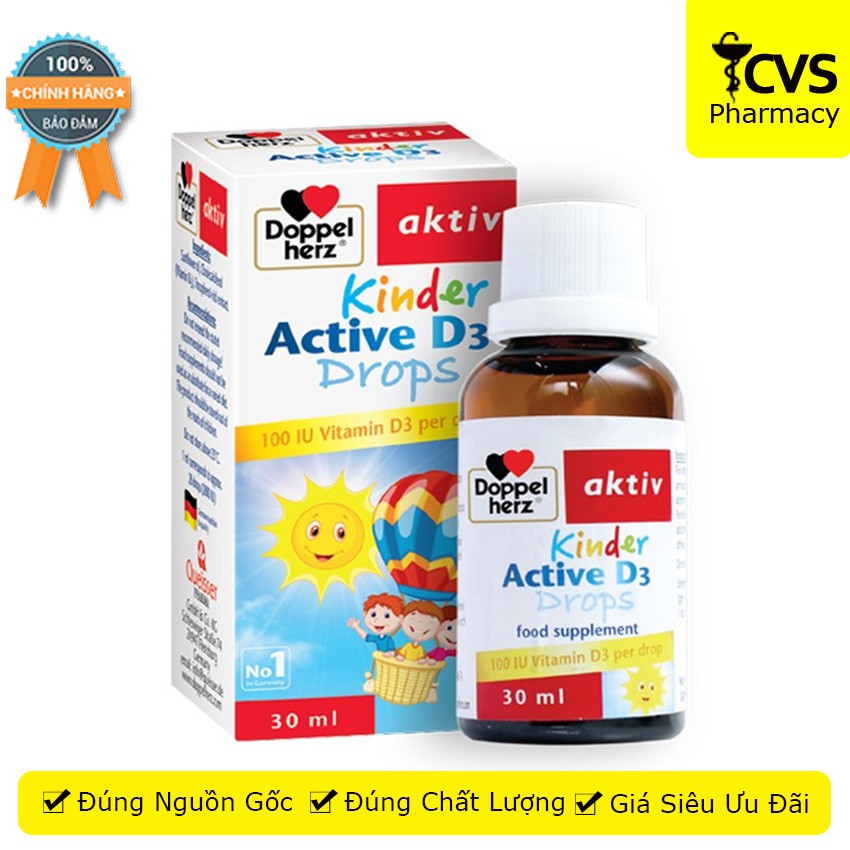 Siro Kinder Active D3 Drops (Nhập Khẩu Từ Đức) bổ sung số lượng Vitamin D3 cần thiết - cvspharmacy