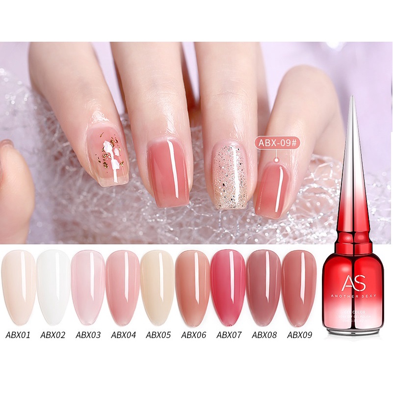 Sơn gel AS sơn thạch sơn gel thạch sơn móng tay dùng máy hơ gel tone hồng thạch thạch nude NAIL SUZY mã ABX 15ml