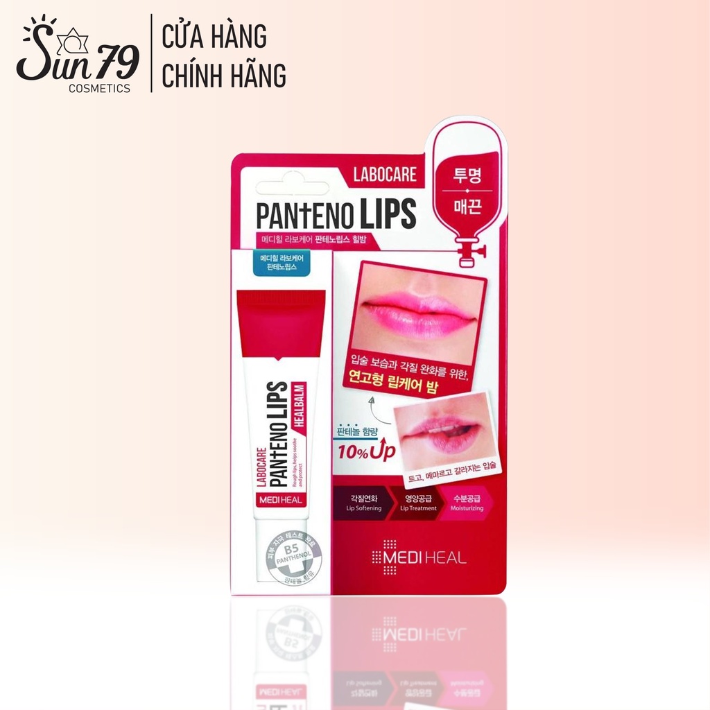 Son Dưỡng Ẩm, Kích Thích Tái Tạo Nuôi Dưỡng, Giảm Thâm Môi Mediheal Labocare Panteno Lips Healbalm 10ml ( Màu đỏ )