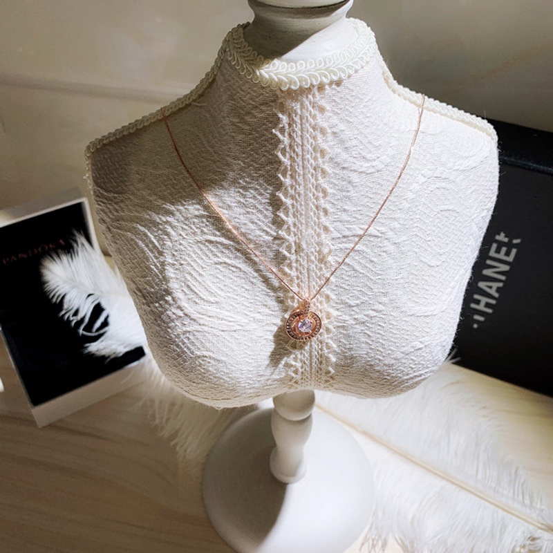 Vòng cổ hợp kim đính đá zircon phong cách thời trang 2 màu tùy chọn