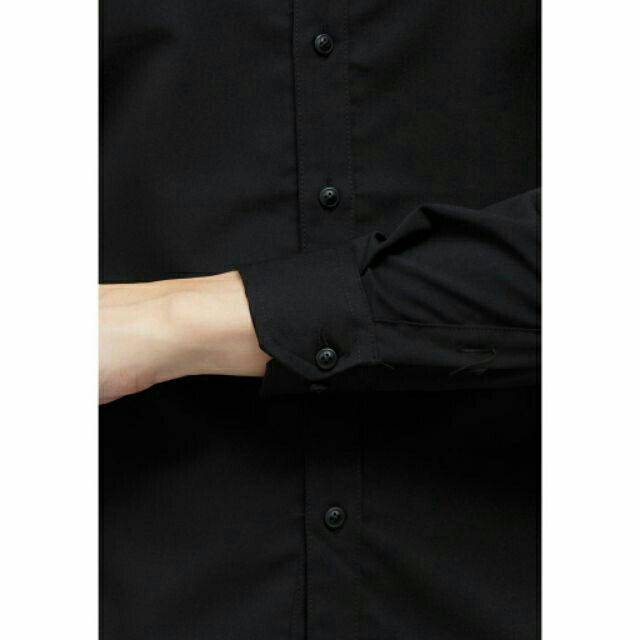 [Freeship từ 99k] áo sơ mi nam đen dài tay phom ôm body Hàn Quốc | BigBuy360 - bigbuy360.vn