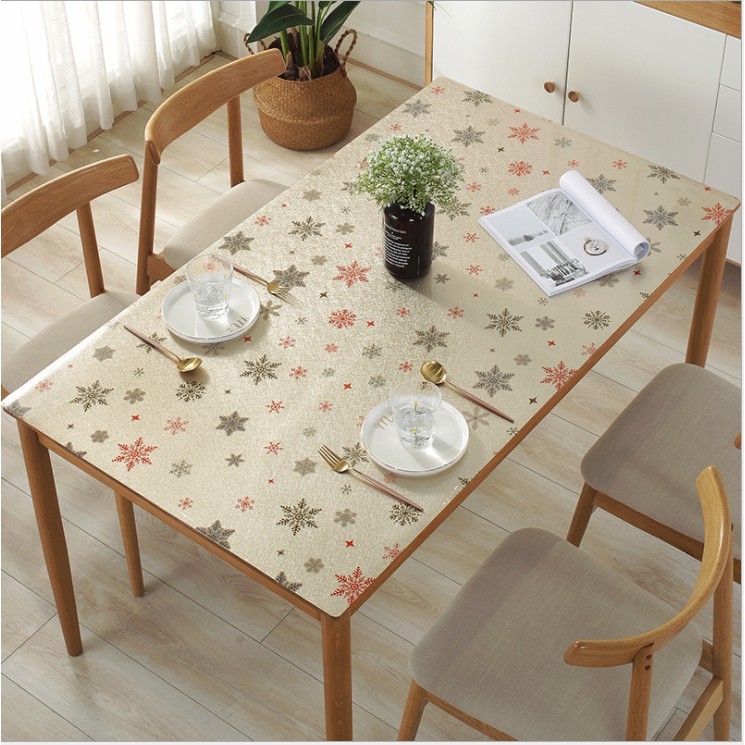 Khăn trải bàn chống thấm PVC tấm trải bàn hoa văn Bắc Âu