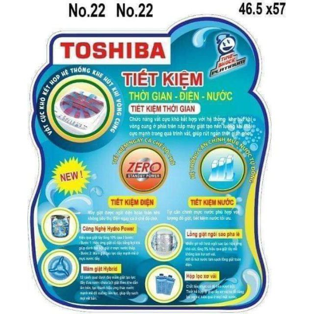 Tem dán máy giặt Toshiba