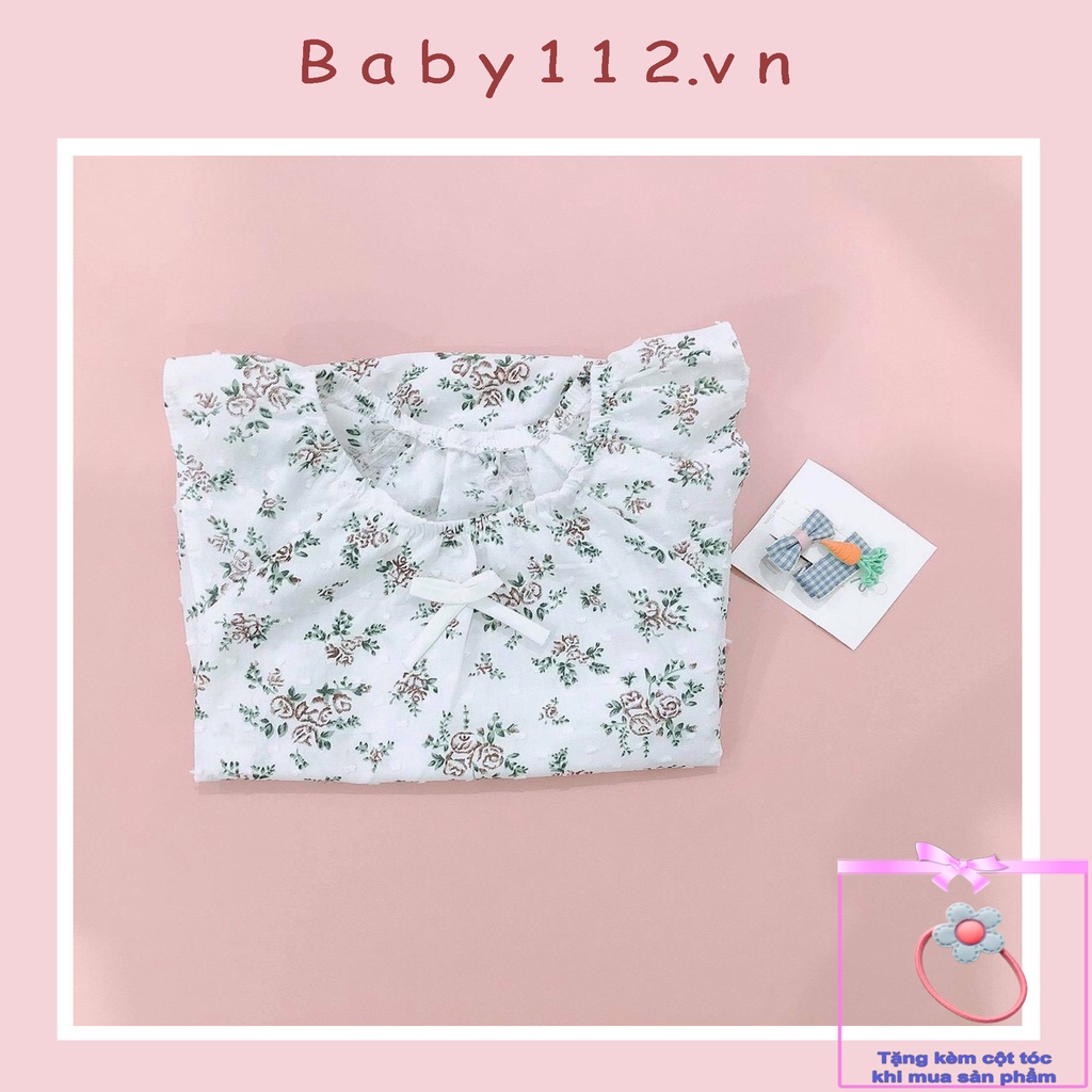 Áo liền quần body jumsiut cho bé gái in hoa từ 6 tháng đến 2 tuổi