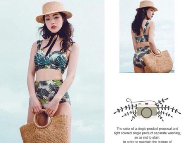 (Có sẵn) set bikini 2 mảnh hình lá cây