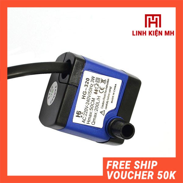 Bơm chìm mini HG-320 220V 3W bơm tiểu cảnh, bể cá, điều hòa nước - linhkienmh