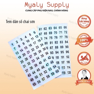 Decal Số Dán Chai Sơn  Tem Số Dán Nắp Chai Sơn Từ 01 Đến 300