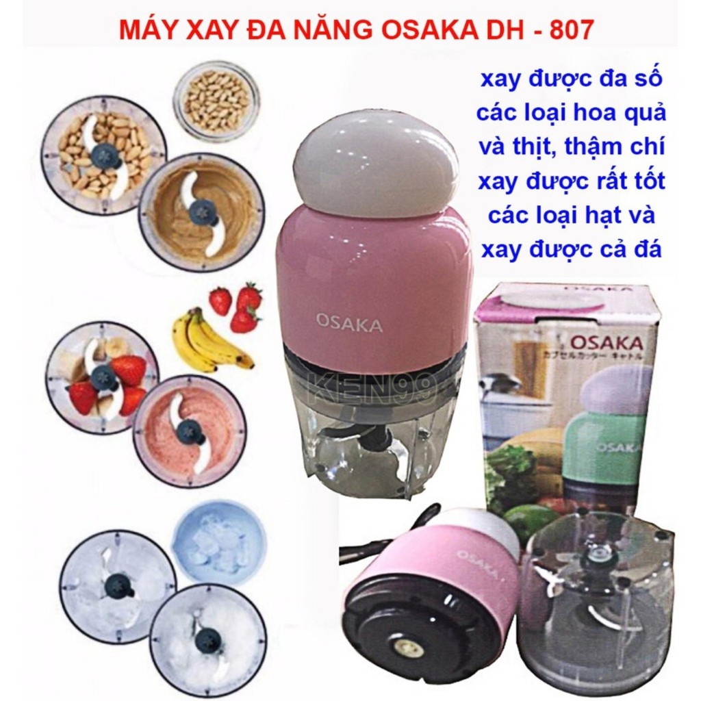 Máy xay đa năng, xay cháo, xay thịt, xay đá 3 lưỡi kép Osaka Nắp Tròn8