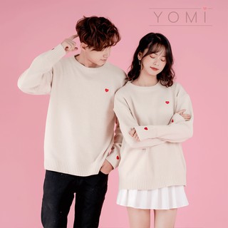 Áo len đôi thêu tim hot nhất 2020, áo cặp len cho các cặp đôi mặc mùa thu đông