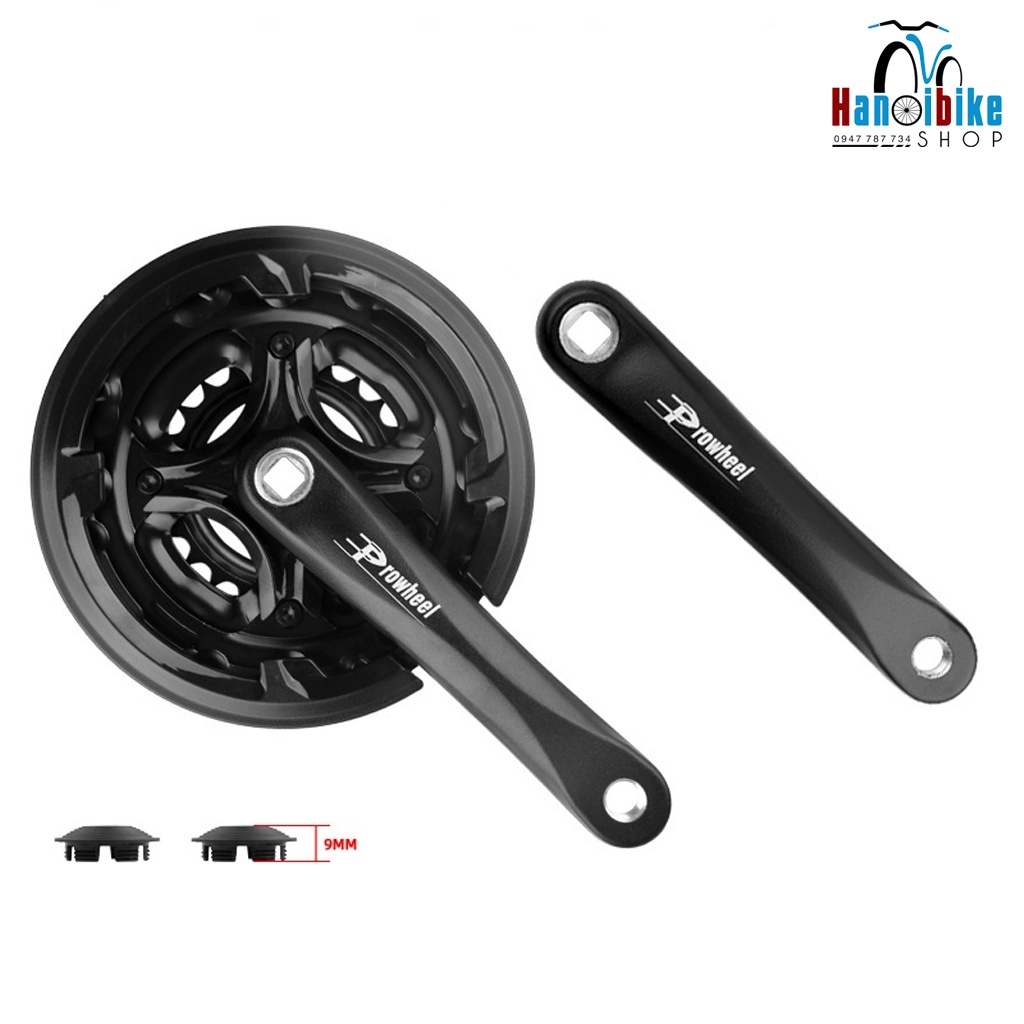Đùi đĩa xe đạp Prowheel 24-34-42T 3 tầng 8/9 speed