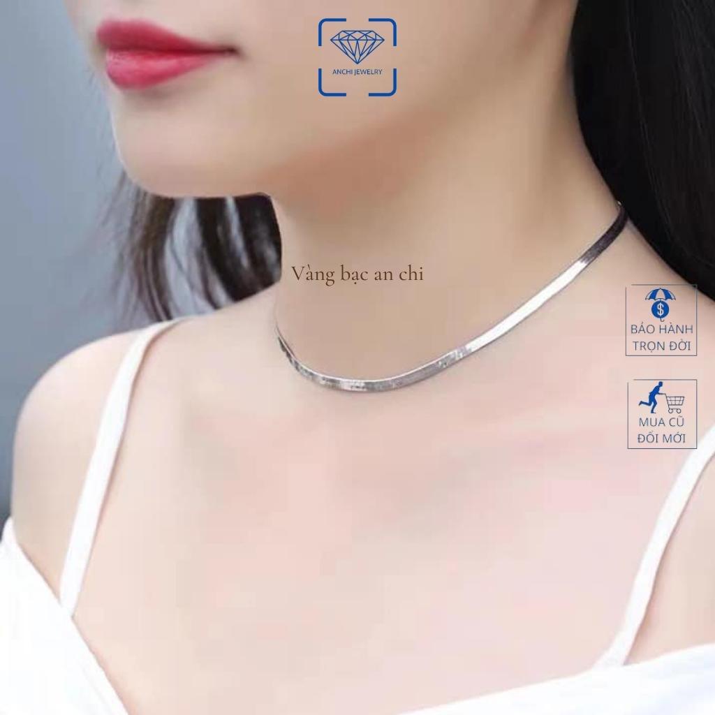 Dây chuyền mì dẹp, chuẩn bạc ta nguyên chất bóng đẹp không xỉn màu - Anchi jewelry