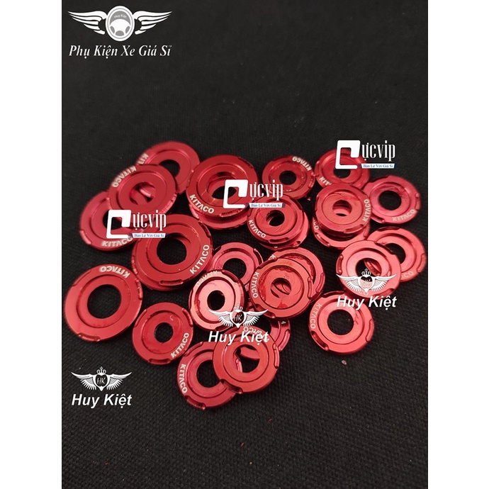 Lông Đền Nhôm Kitaco 6Li, 8Li, 10Li, 12Li Gắn Cho Khung Xe, Lốc Máy Màu Đỏ MS5265