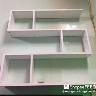 [ Hàng có sẵn ] kệ gỗ treo tường 3 ngăn 80x70x15 như hình