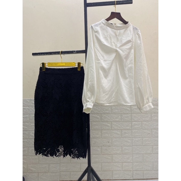 Xả - Áo sơ mi công sở cổ chocker  Quảng Châu cao cấp