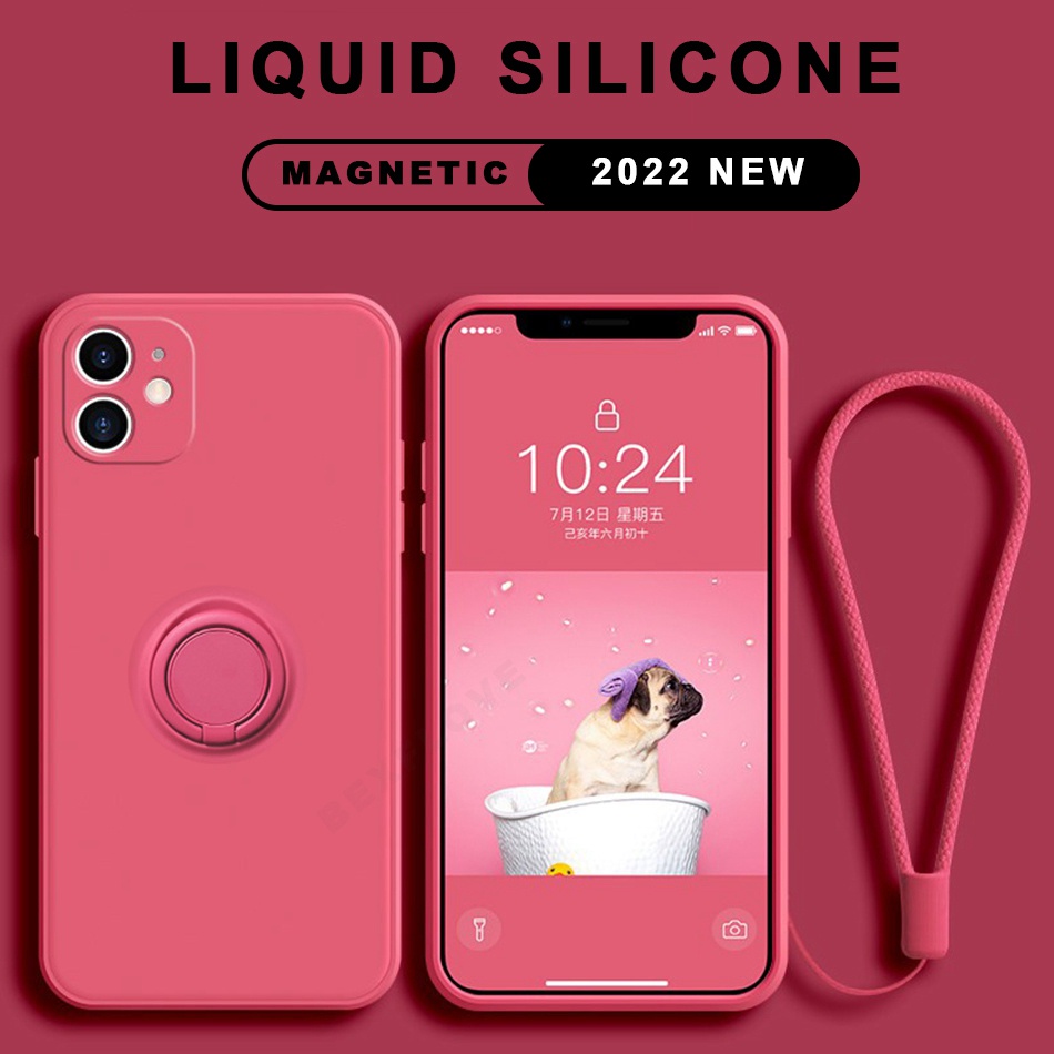 Ốp Điện Thoại Silicone Mềm Có Giá Đỡ Nam Châm Cho iPhone 14 13 12 11 Pro MAX Mini X XS MAX XR 6 6S 7 8 Plus 12Pro 13Pro