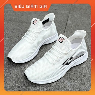 [ Full Box ] Giày Thể Thao Nam Trắng Buộc Dây - Giày Nam Trắng Siêu Êm