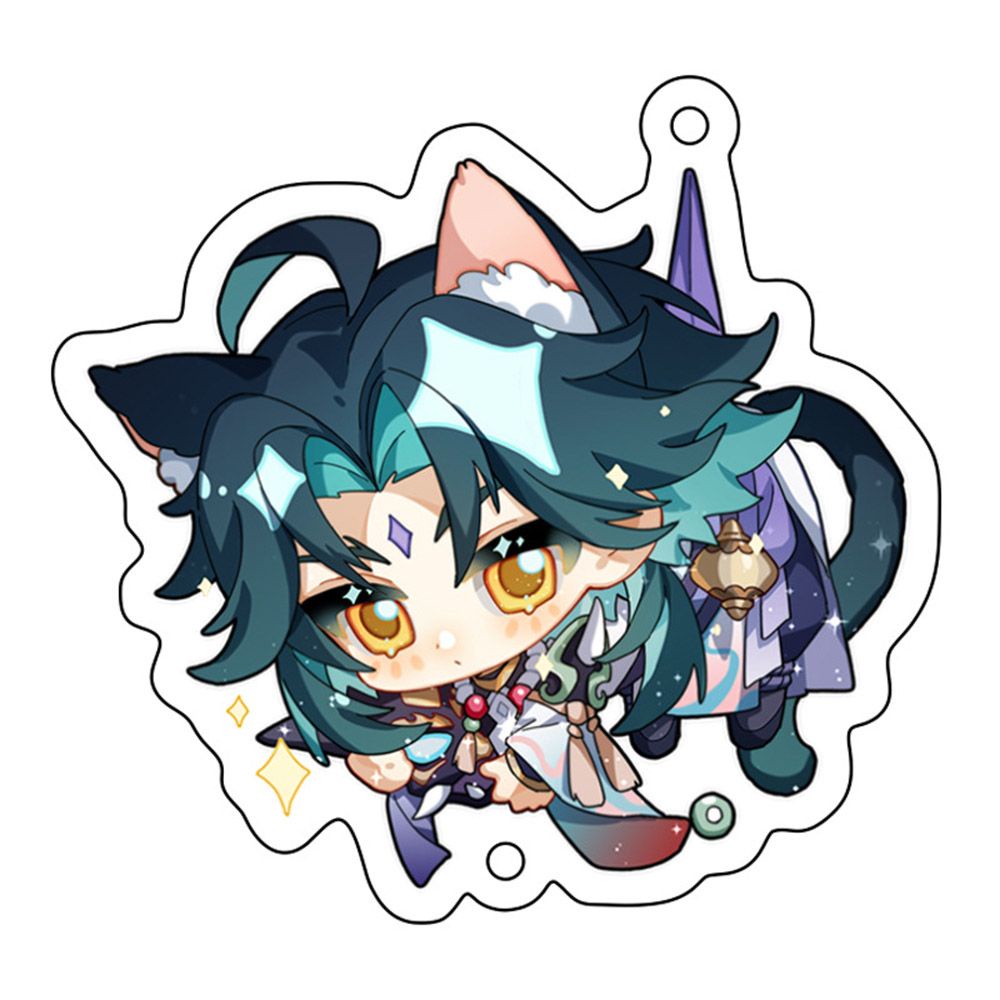 Móc Khóa Bằng Acrylic Họa Tiết Hoạt Hình Genshin Dễ Thương Dùng Làm Móc Khóa