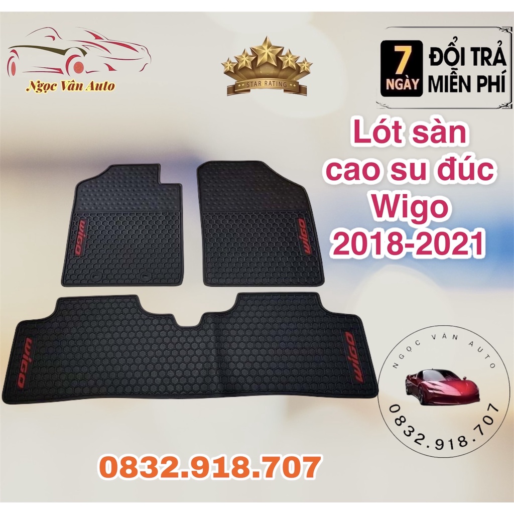 Lót Sàn Cao Su Đúc Wigo 2018 - 2021 - Hàng cao cấp không mùi