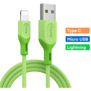 Cáp sạc micro usb type c topk an84 làm bằng tpe silicone mềm