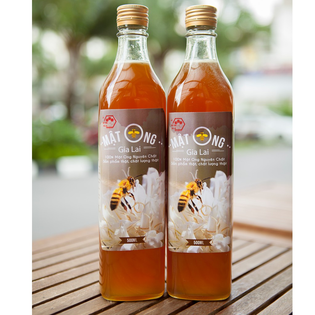2 chai mật ong Gia Lai hoa cafe nguyên chất.