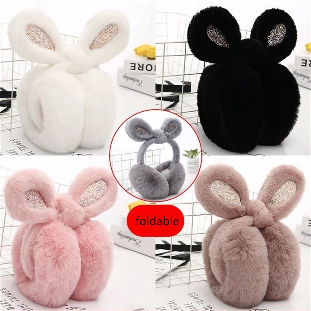 Bông chụp tai giữ ấm hình tai thỏ dễ thương xinh xắn cho bé