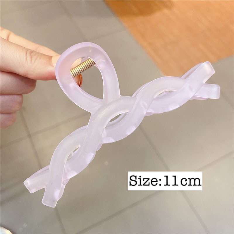 Kẹp tóc càng cua Hàn Quốc xinh Cặp tóc Xoắn trong suốt cỡ lớn nhiều màu đáng yêu hottrend phong cách cho nữ Aikimo KN3