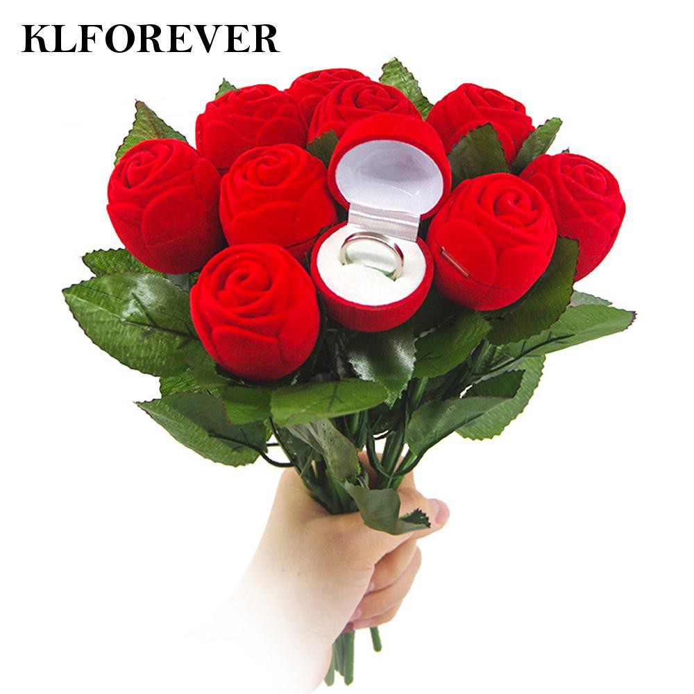 1 Hộp Đựng Nhẫn Hình Hoa Hồng Klforever11