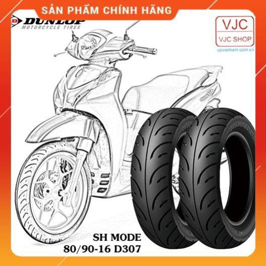 Lốp (vỏ) xe SH Mode trước 80/90-16 TL + sau 100/90-14 TL Dunlop D307 chính hãng _ Lốp Trung Thành