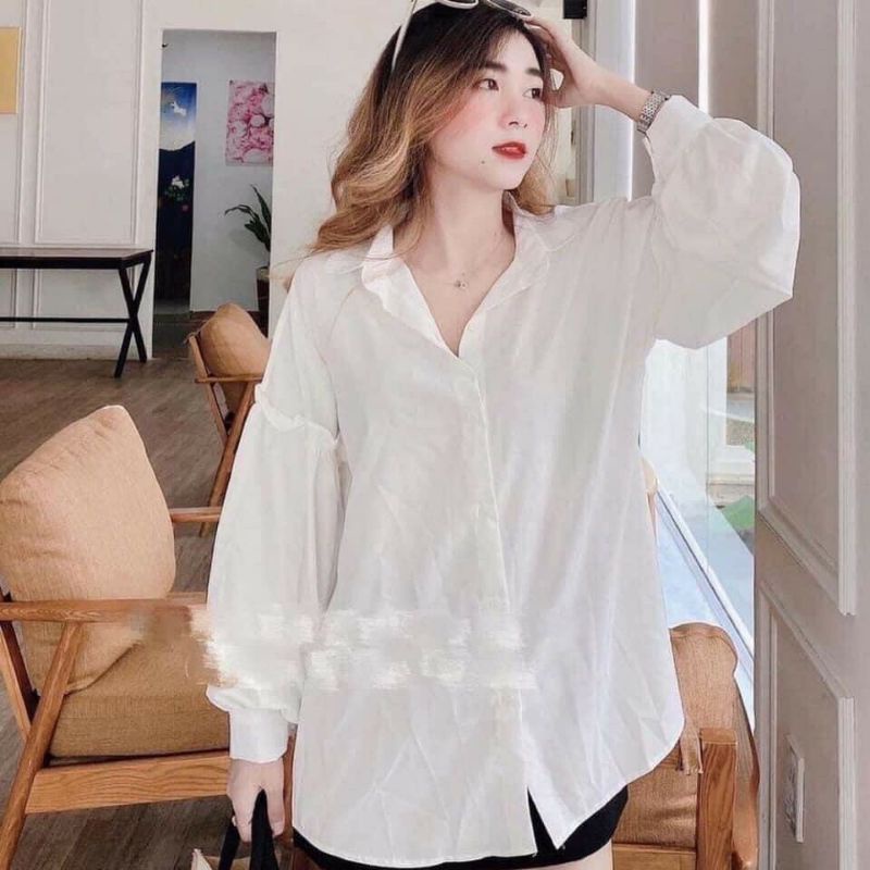 Áo SƠMI KIỂU BABYDOLL TAY DÀI PHONG CÁCH VITAGE NPC4