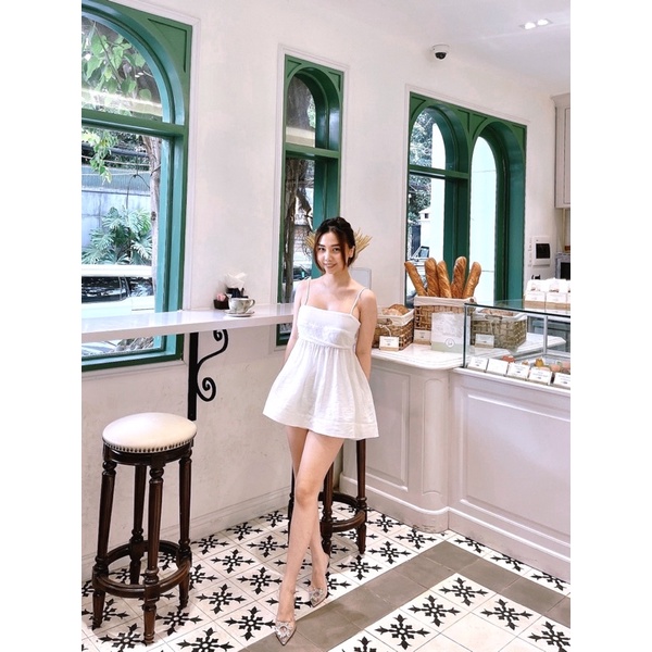 ÁO HAI DÂY TRẮNG BABYDOLL VNXK