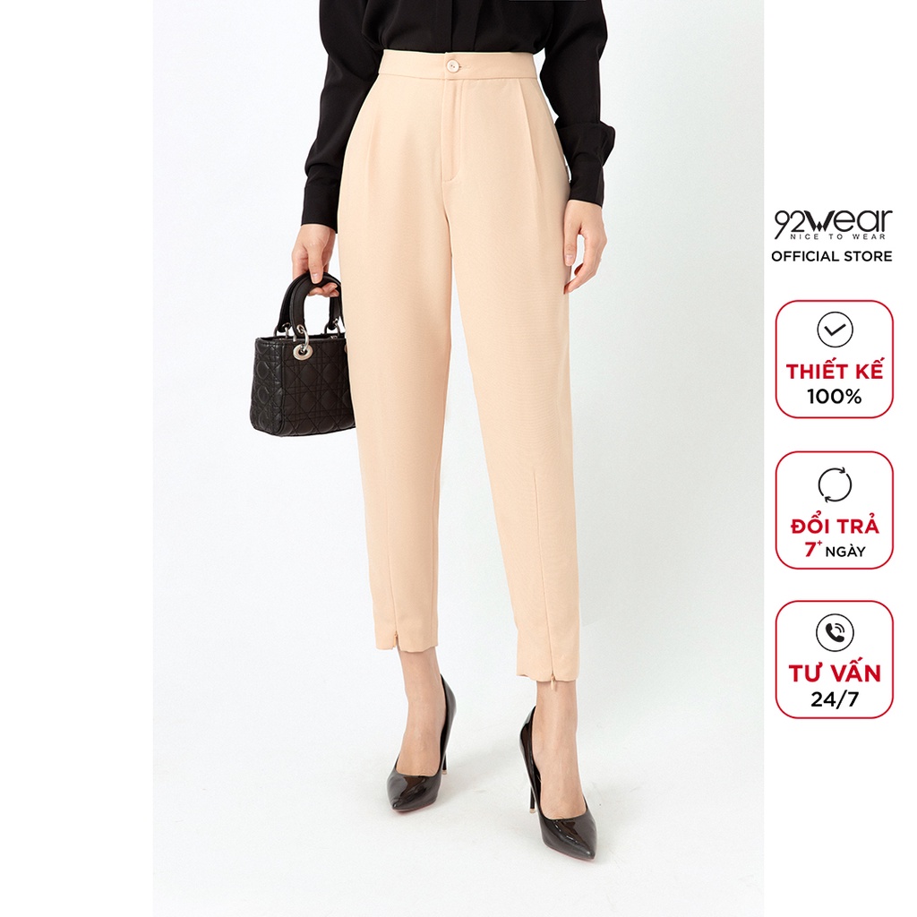 Quần baggy nữ 92WEAR hàng thiết kế phong cách công sở thanh lịch, tôn dáng QGA1897