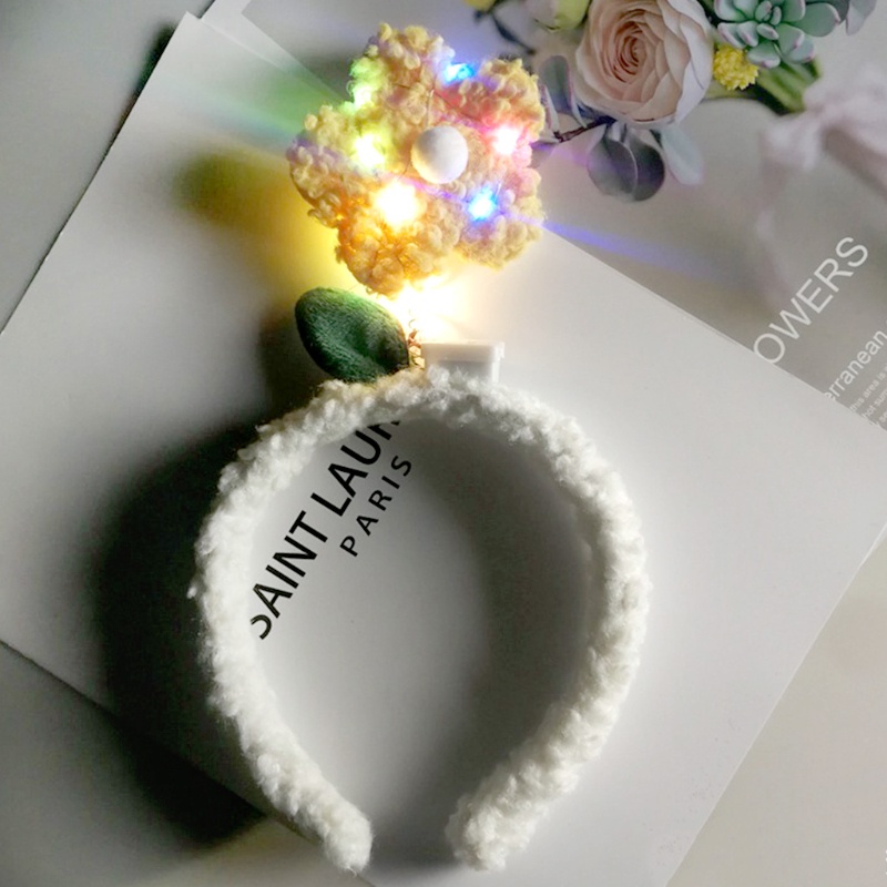 Băng Đô Bông Hoa Hoạt Hình Phát Sáng Dành Cho Nữ