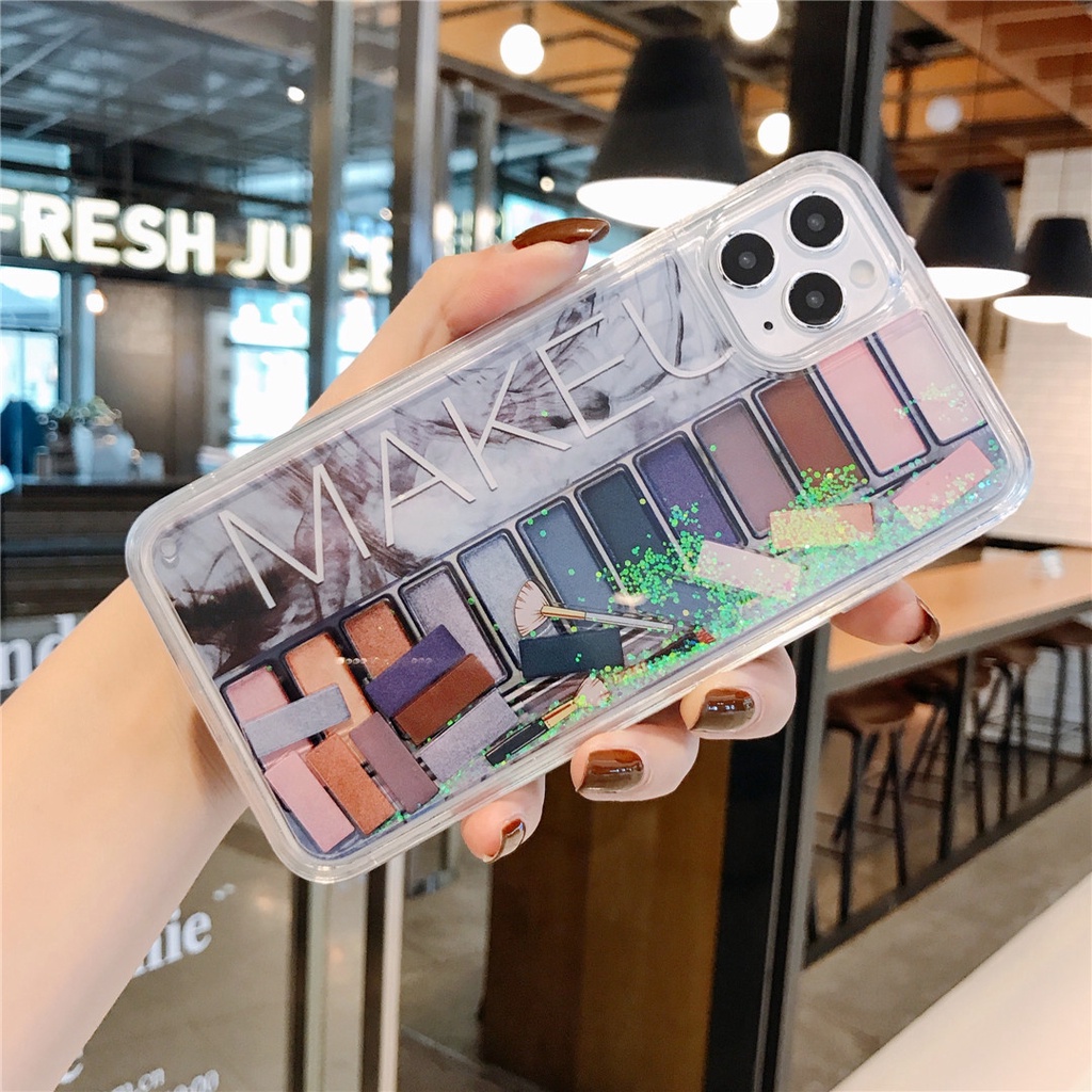 Ốp Điện Thoại Hình Bảng Phấn Mắt Lấp Lánh Cho iphone 11 12 13 14 pro max i14 xr 7plus i14