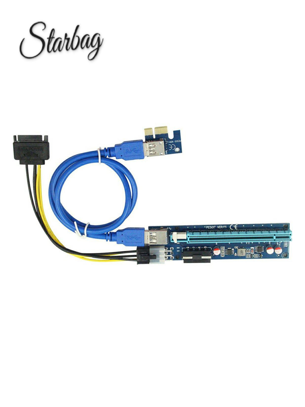 Dây Cáp Mở Rộng Thẻ Video U40 009s 4pin + 6pin Pcie 1x Sang 16x | BigBuy360 - bigbuy360.vn