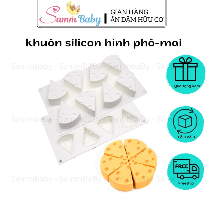 Khuôn silicon hình phomai làm pudding sammbaby
