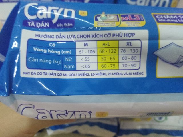 Bịch 3 miếng bỉm caryn cho mẹ sau sinh