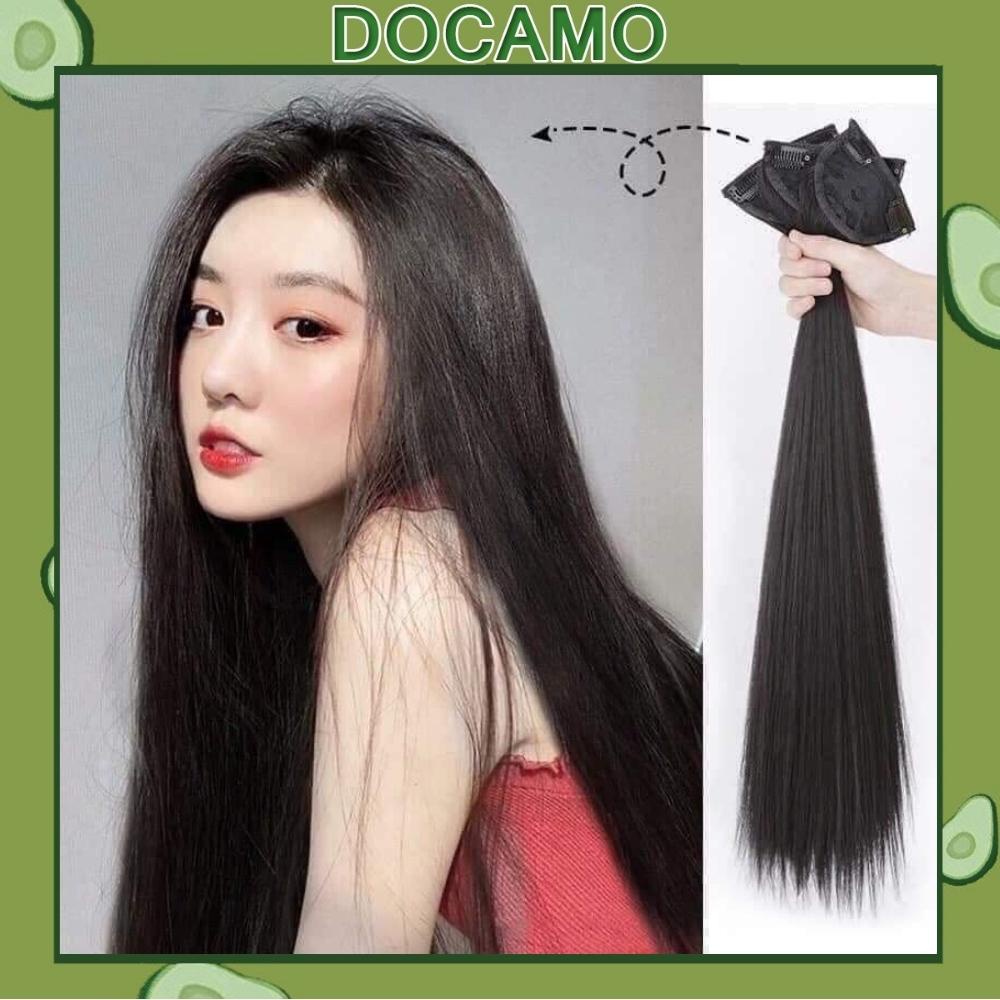 Set 3 dải tóc giả kẹp thẳng Docamo tóc giả cao cấp mềm mượt tự nhiên TG19