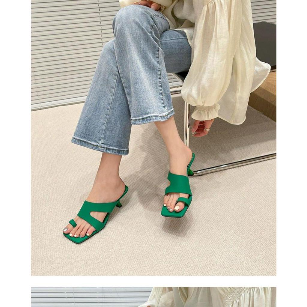 Giày Sandal Cao Gót Da Mềm Thời Trang Mùa Hè Hàn Quốc Dành Cho Nữ 2022