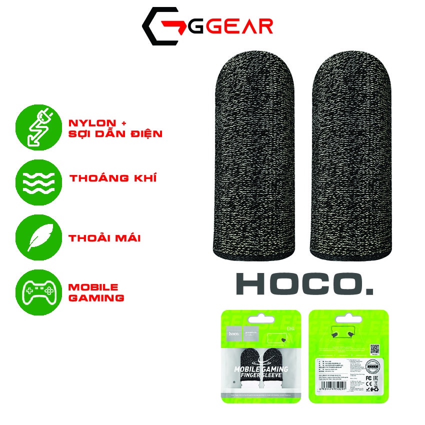 Găng tay chơi game hai ngón GGEAR HOCO GM4 sợi dẫn điện cho mobile gaming thoáng khí thoải mái bền bỉ