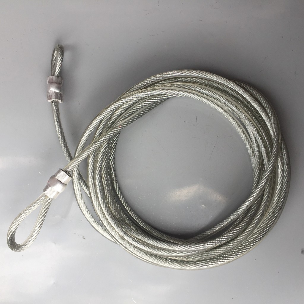 Dây cáp khóa xe bọc nhựa phi 8 dài 20m