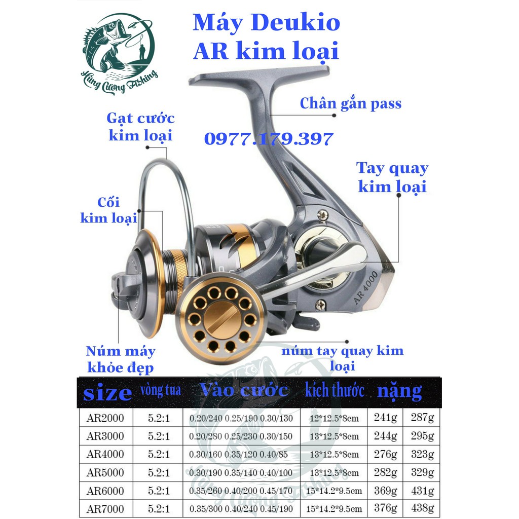 MÁY CÂU CÁ FULL KIM LOẠI DEUKIO AR7000 hàng tốt 3