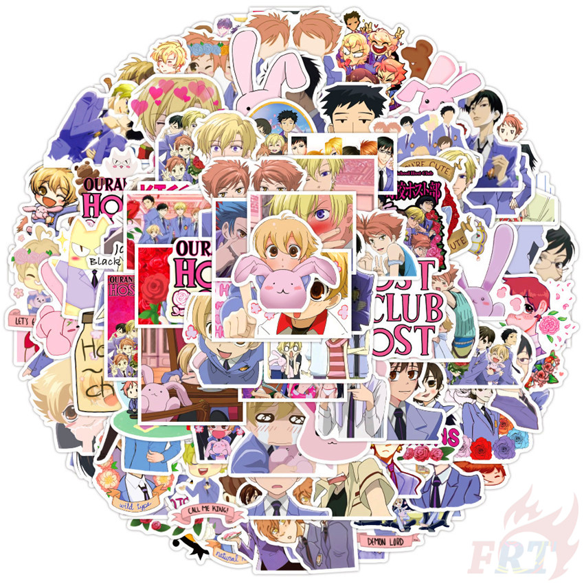 Set 100 miếng dán phong cách anime Ouran High School Host Club Series A - Fujioka Haruhi thời trang hỗn hợp DIY
