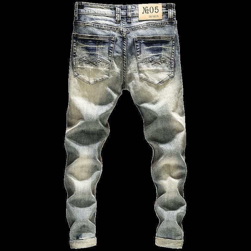 Quần Jeans Nam Kiểu Dáng Retro Thời Trang Phong Cách Âu Mỹ