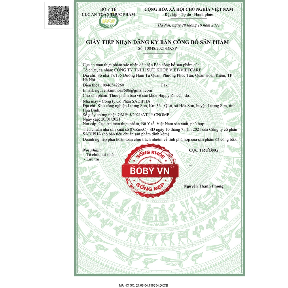 Happy Zincc bổ sung kẽm và vitamin C hỗ trợ tăng sức đề kháng -  - Boby